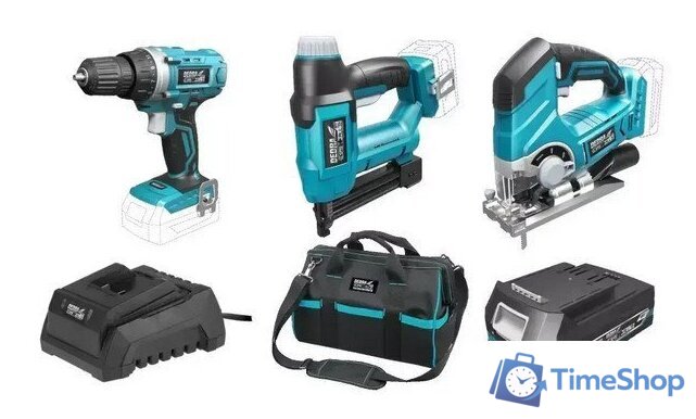  Dedra DED7015 (шуруповерт, скобозабиватель, лобзик, 1 АКБ, сумка) - Изображение №1 — Интернет-магазин Time-Shop