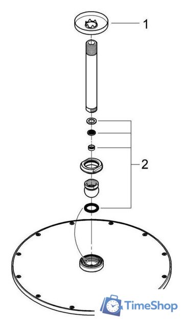 Верхний душ Grohe Rainshower Cosmopolitan 310 26067DC0 - Изображение №2 — Интернет-магазин Time-Shop