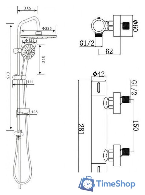 Душевая система  Agger Thermo A2492200 - Изображение №10 — Интернет-магазин Time-Shop