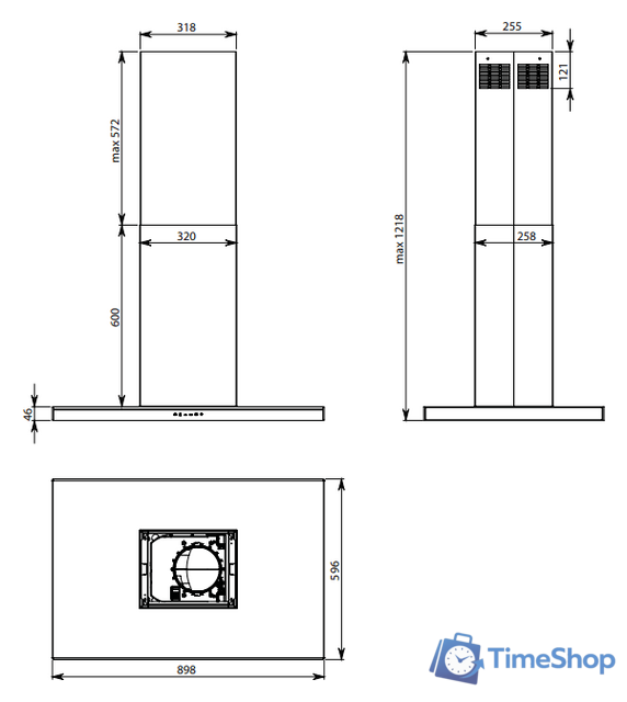 Кухонная вытяжка Falmec Lumen Design Island 175 800 м3/ч (нержавеющая сталь, левая) - Изображение №4 — Интернет-магазин Time-Shop