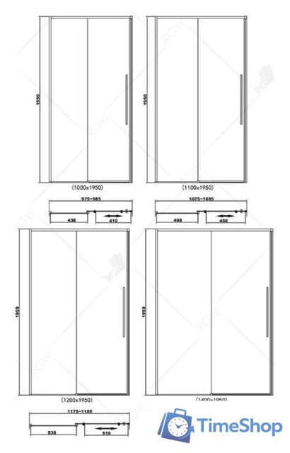 Душевая дверь RGW SV-12 150 (хром/прозрачное стекло) - Изображение №3 — Интернет-магазин Time-Shop