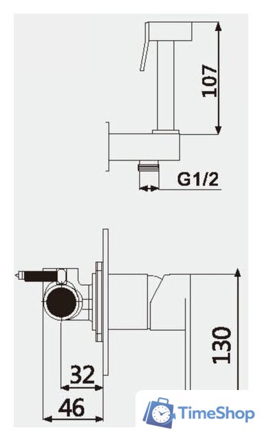 Гигиенический душ Vieir V113551-C - Изображение №2 — Интернет-магазин Time-Shop