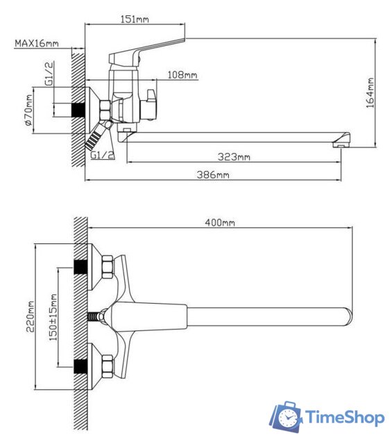 Смеситель AV Engineering AVWIN7-BL165-122 - Изображение №2 — Интернет-магазин Time-Shop