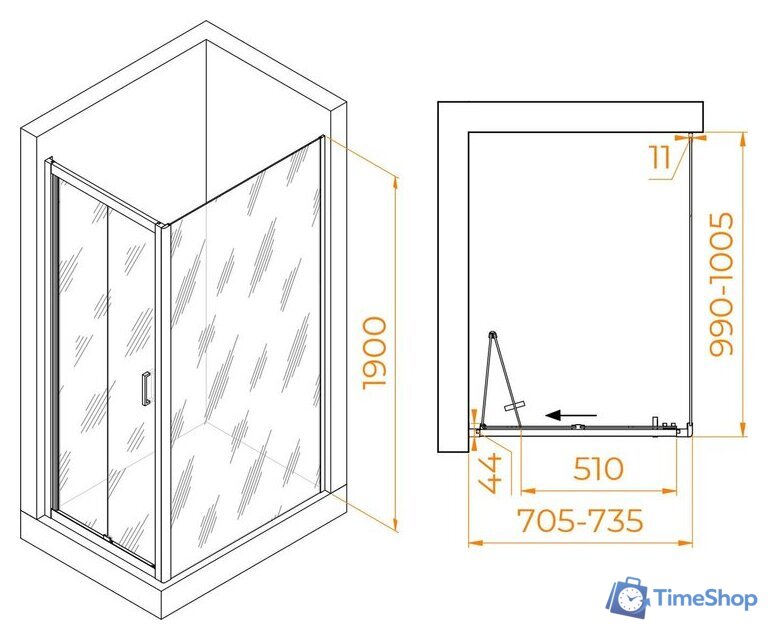 Душевой уголок RGW PA-142 (PA-21 + Z-050-5) 060814270-11 - Изображение №8 — Интернет-магазин Time-Shop