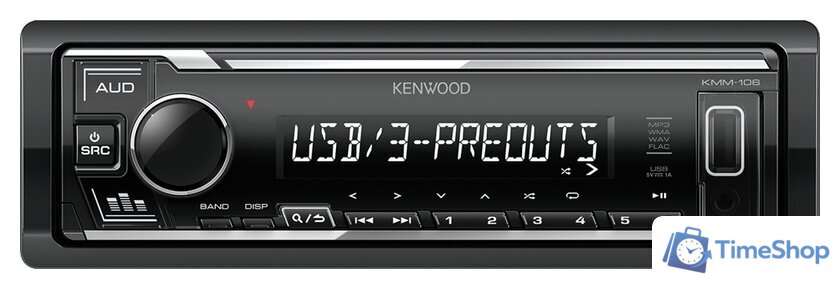 USB-магнитола Kenwood KMM-106 - Изображение №1 — Интернет-магазин Time-Shop