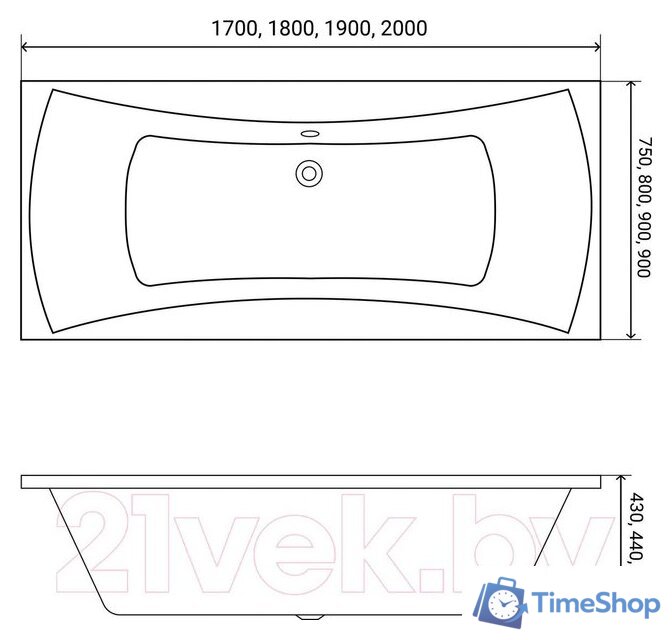 Ванна Lauter Belgravia 180x80 21110180 (с ножками) - Изображение №13 — Интернет-магазин Time-Shop