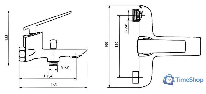 Смеситель Ahti Pori PR405001 - Изображение №2 — Интернет-магазин Time-Shop