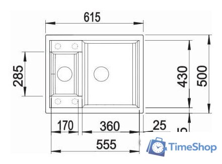 Кухонная мойка Blanco Metra 6 525922 (черный) - Изображение №2 — Интернет-магазин Time-Shop