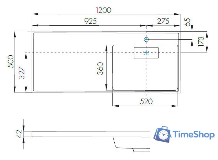 Умывальник Акватон Лондри 120 1A72243KLH010 - Изображение №4 — Интернет-магазин Time-Shop
