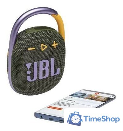 Беспроводная колонка JBL Clip 4 (зеленый) - Изображение №6 — Интернет-магазин Time-Shop