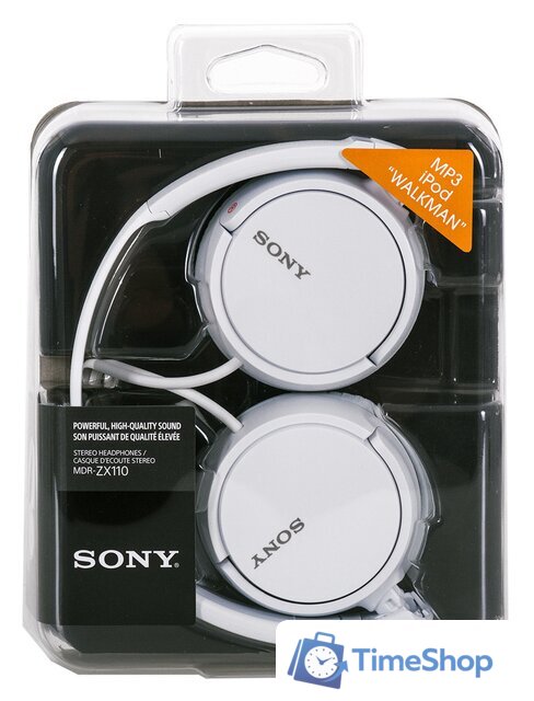 Наушники Sony MDR-ZX110 (белый) - Изображение №7 — Интернет-магазин Time-Shop