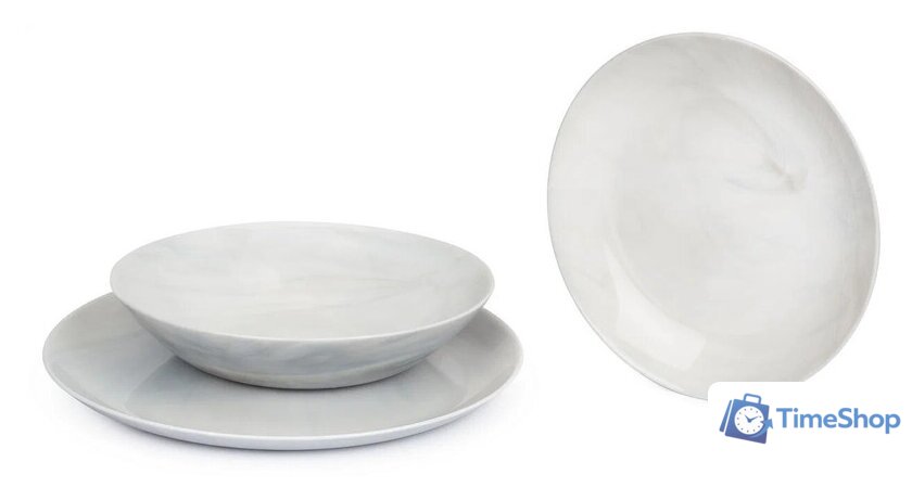 Набор тарелок Luminarc Diwali Marbre Q0216 (18шт) - Изображение №5 — Интернет-магазин Time-Shop