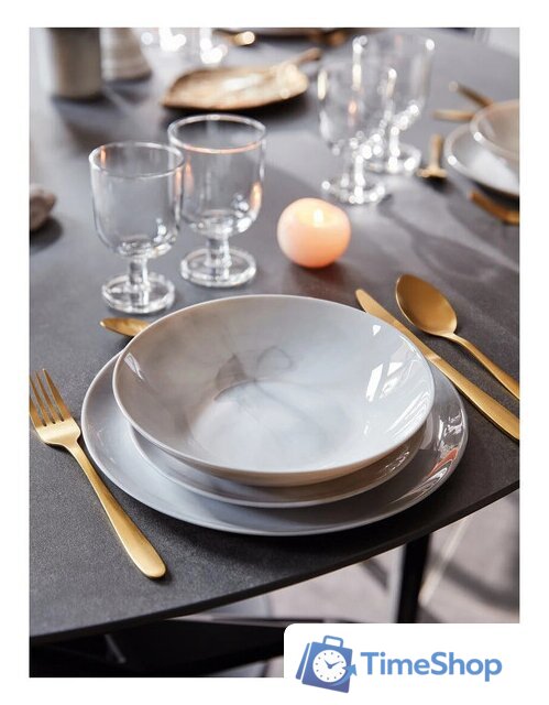 Набор тарелок Luminarc Diwali Marbre Q0216 (18шт) - Изображение №7 — Интернет-магазин Time-Shop