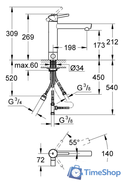 Смеситель Grohe Concetto [31209001] - Изображение №2 — Интернет-магазин Time-Shop