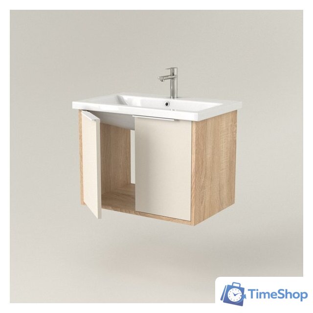  Дабер Тумба под умывальник 018 70 Т18.7.0.18Б (бежевый/дуб бардолино/ручка белая) - Изображение №2 — Интернет-магазин Time-Shop