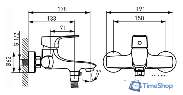Смеситель Ferro Tiga VerdeLine BTG1VL - Изображение №2 — Интернет-магазин Time-Shop