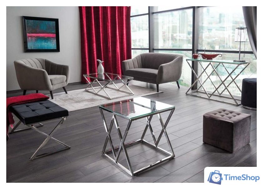 Пуфик Signal LORI VELVET серый - Изображение №2 — Интернет-магазин Time-Shop