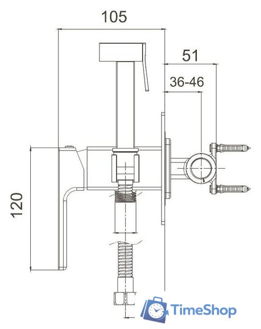 Гигиенический душ Gappo G7218 - Изображение №2 — Интернет-магазин Time-Shop