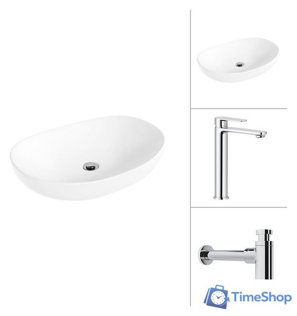 Умывальник Lauter 21502 + Moon 21СK81691C с сифоном 21635CH (хром) - Изображение №1 — Интернет-магазин Time-Shop