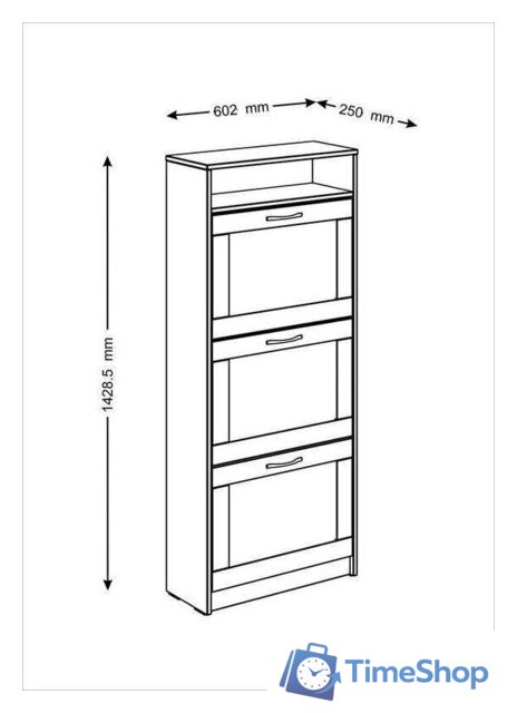 Тумба для обуви Mio Tesoro Сириус 143х60 2.02.10.440.3 (сонома) - Изображение №5 — Интернет-магазин Time-Shop