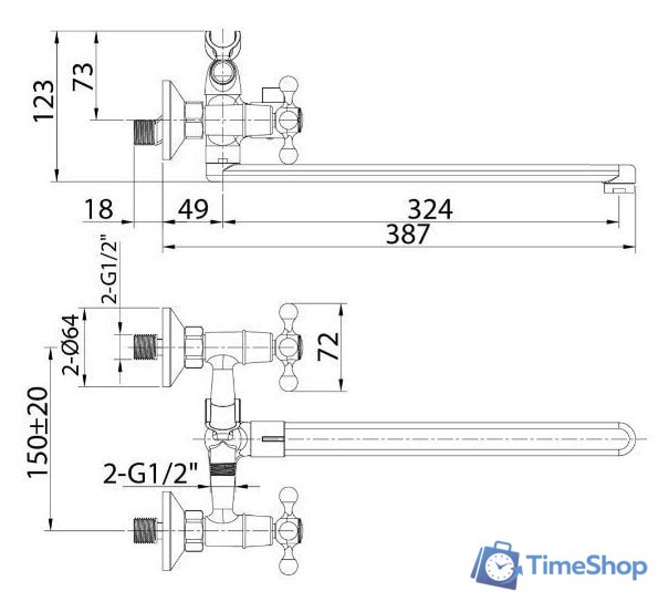 Смеситель Milardo Duplex DUPSBL2M10 - Изображение №2 — Интернет-магазин Time-Shop