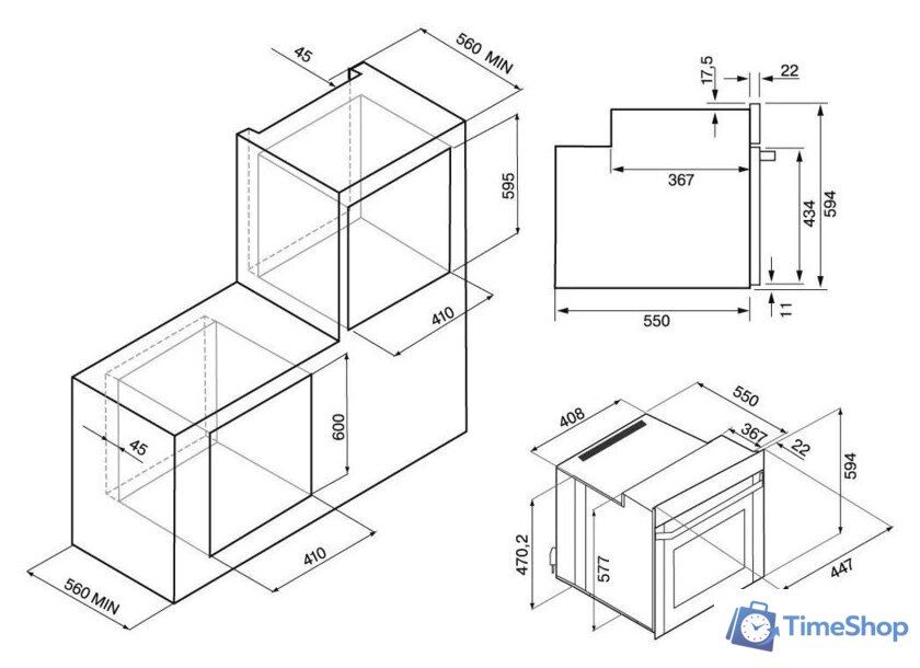 Электрический духовой шкаф Krona Lyra 45 BL/BL - Изображение №11 — Интернет-магазин Time-Shop