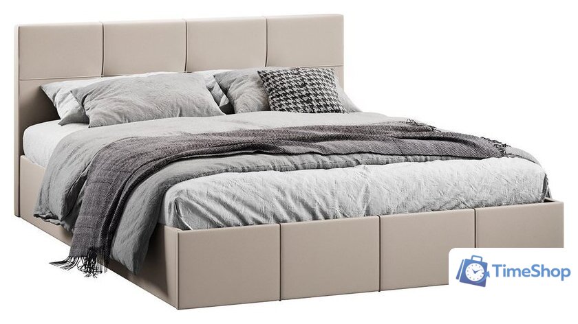 Кровать Трия Лора с ПМ 160x200 (велюр Confetti Cream) - Изображение №3 — Интернет-магазин Time-Shop