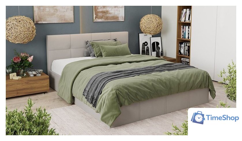 Кровать Трия Лора с ПМ 160x200 (велюр Confetti Cream) - Изображение №4 — Интернет-магазин Time-Shop