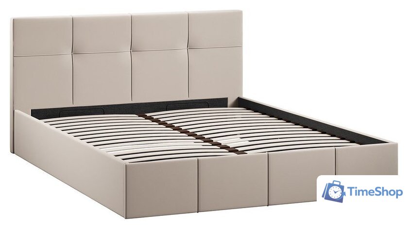 Кровать Трия Лора с ПМ 160x200 (велюр Confetti Cream) - Изображение №1 — Интернет-магазин Time-Shop