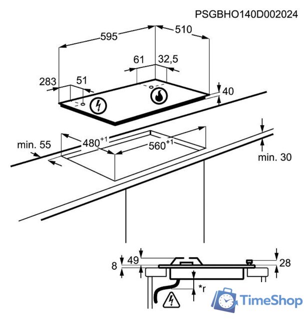 Варочная панель Electrolux EGS6436RK - Изображение №2 — Интернет-магазин Time-Shop
