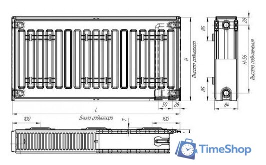 Стальной панельный радиатор Лидея ЛК 20-506 500x600 - Изображение №2 — Интернет-магазин Time-Shop