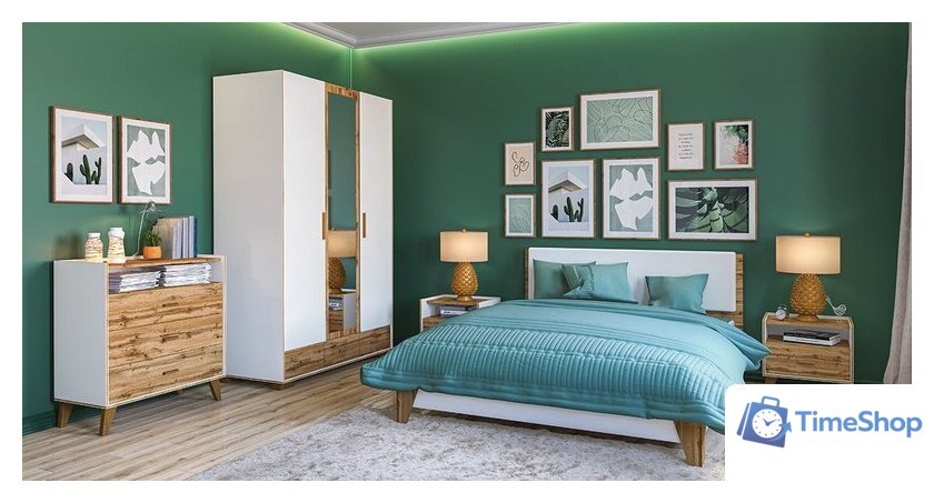 Тумба Неман мебель Сканди МН-036-28 (дуб вотан-белый) - Изображение №2 — Интернет-магазин Time-Shop