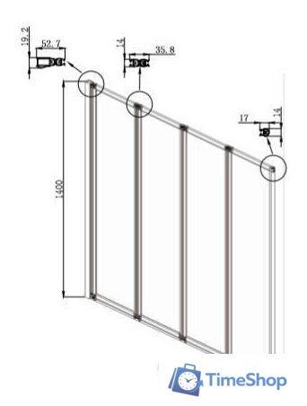 Стеклянная шторка для ванны Ambassador Bath Screens 16041110L 90 - Изображение №5 — Интернет-магазин Time-Shop