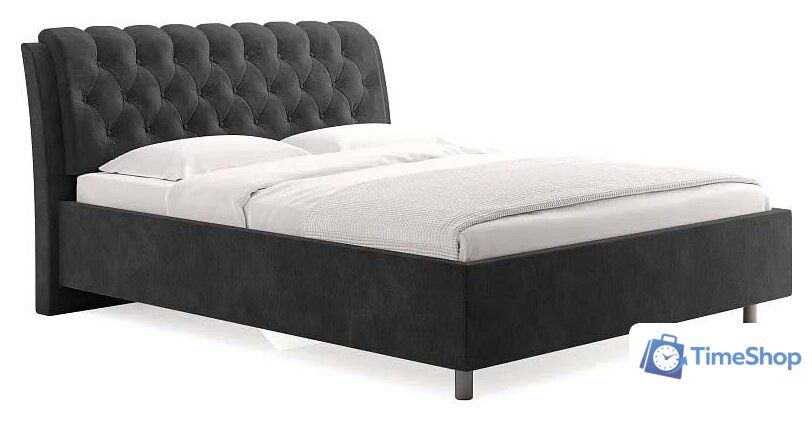 Кровать Сонум Olivia 200x200 (микровелюр серый) - Изображение №1 — Интернет-магазин Time-Shop