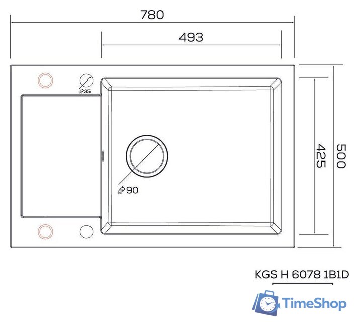 Кухонная мойка Kernau KGS H 6078 1B1D Grey Metallic - Изображение №2 — Интернет-магазин Time-Shop