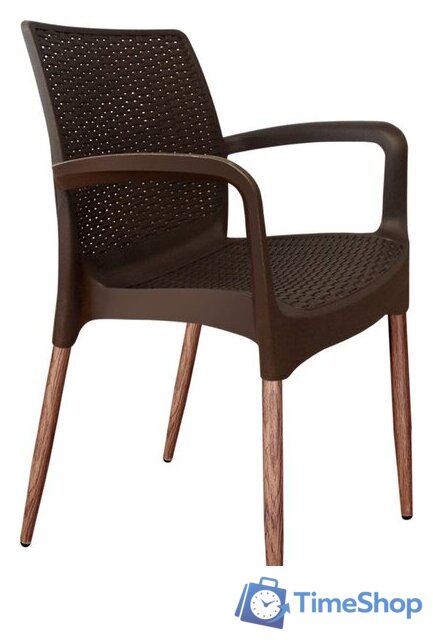 Стул с подлокотниками Sheffilton SHT-S68/S424-С (коричневый/темный орех) - Изображение №1 — Интернет-магазин Time-Shop