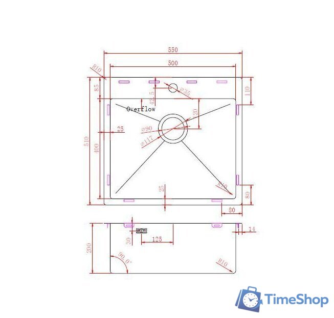 Кухонная мойка Aquasanita Aira AIR 100 N-T (графит) - Изображение №3 — Интернет-магазин Time-Shop