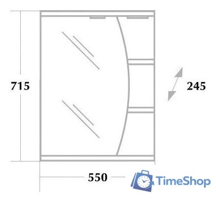  Onika Шкаф с зеркалом Луна 55.01 левый (белый) [205520] - Изображение №2 — Интернет-магазин Time-Shop