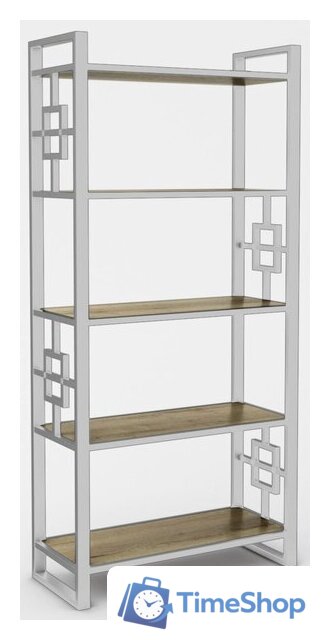 Стеллаж Hype Mebel Квадро 50x200 (белый/дуб галифакс олово) - Изображение №1 — Интернет-магазин Time-Shop