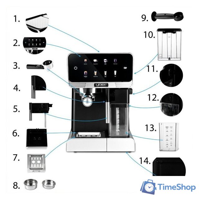 Рожковая кофеварка Yoer Creamo EMF03BK - Изображение №3 — Интернет-магазин Time-Shop