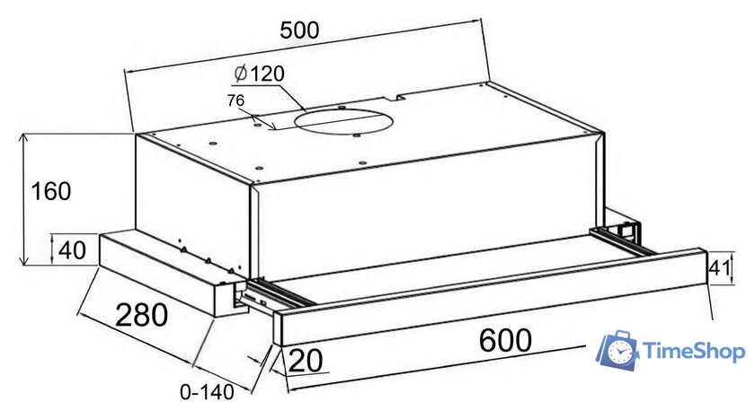 Кухонная вытяжка LEX Hubble 2M 600 Black - Изображение №8 — Интернет-магазин Time-Shop