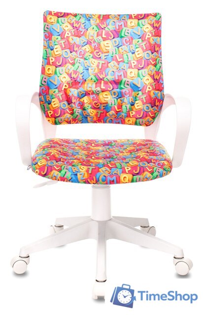 Компьютерное кресло Бюрократ Burokids 1W 1920557 (мультиколор алфавит/пластик белый) - Изображение №2 — Интернет-магазин Time-Shop