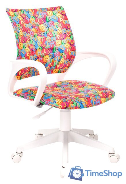 Компьютерное кресло Бюрократ Burokids 1W 1920557 (мультиколор алфавит/пластик белый) - Изображение №1 — Интернет-магазин Time-Shop
