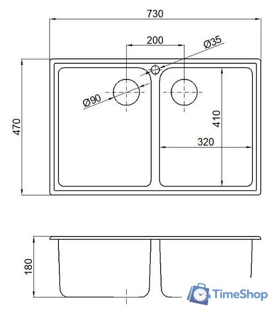 Кухонная мойка Marblan Duas (черный,с сифоном) - Изображение №6 — Интернет-магазин Time-Shop