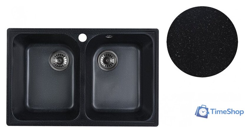 Кухонная мойка Marblan Duas (черный,с сифоном) - Изображение №3 — Интернет-магазин Time-Shop