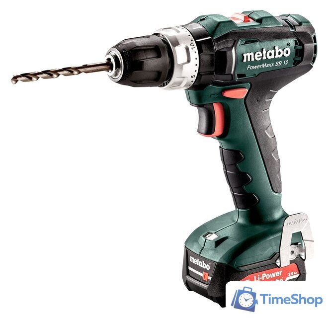Ударная дрель-шуруповерт Metabo PowerMaxx SB 12 601076500 (с 2-мя АКБ, кейс) - Изображение №1 — Интернет-магазин Time-Shop