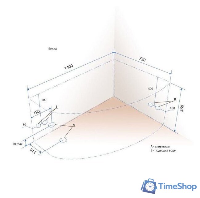 Ванна Triton Бэлла 140x76R (с каркасом) - Изображение №2 — Интернет-магазин Time-Shop
