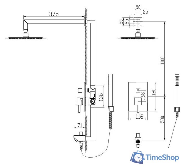 Душевая система  RGW SP-54 - Изображение №6 — Интернет-магазин Time-Shop