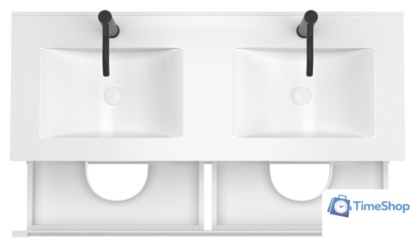  ЗОВ Тумба под умывальник Дион 120 D120LHO0M9003GKV5 (белый глянцевый/дуб) - Изображение №3 — Интернет-магазин Time-Shop