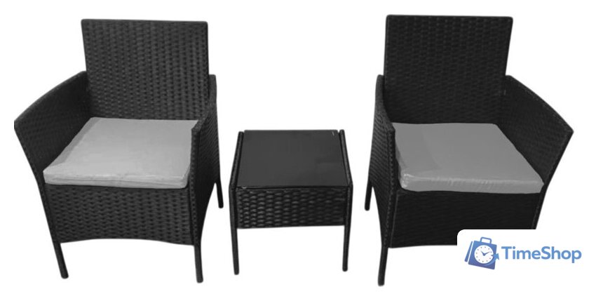 Набор садовой мебели Calviano 3 предмета (черный) - Изображение №1 — Интернет-магазин Time-Shop